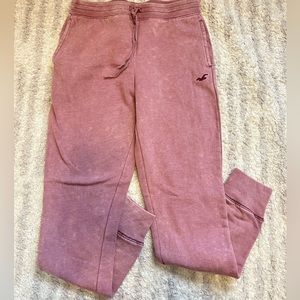 HOLLISTER Light Wash Maroon Joggers